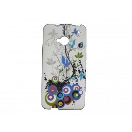 Coque silicone pour HTC One cercles multicolores + film protection écran