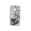 Coque silicone pour HTC One cercles multicolores + film protection écran