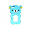 Coque silicone pour Iphone 5C ourson bleu turquoise oreilles jaunes+ film protection écran