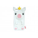 Coque silicone pour Iphone 5C cochon blanc + film protection écran