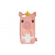 Coque silicone pour Iphone 5C cochon saumon + film protection écran