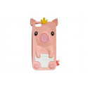 Coque silicone pour Iphone 5C cochon saumon + film protection écran