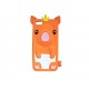 Coque silicone pour Iphone 5C cochon orange + film protection écran