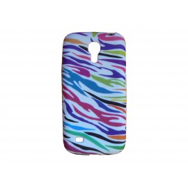 Coque silicone pour Samsung Galaxy S4 Mini / I9190 zèbre multicolore + film protection écran offert