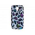 Coque silicone pour Samsung Galaxy S4 Mini / I9190 léopard multicolore + film protection écran offert