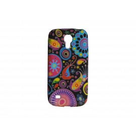 Coque silicone pour Samsung Galaxy S4 Mini / I9190 cachemire multicolore  + film protection écran offert