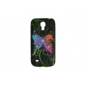 Coque silicone pour Samsung Galaxy S4 Mini / I9190 papillon multicolore  + film protection écran offert