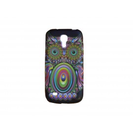 Coque silicone pour Samsung Galaxy S4 Mini / I9190 chouette multicolre  + film protection écran offert