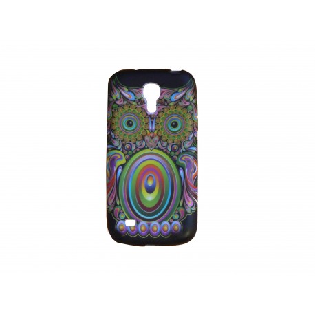 Coque silicone pour Samsung Galaxy S4 Mini / I9190 chouette multicolre  + film protection écran offert