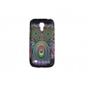 Coque silicone pour Samsung Galaxy S4 Mini / I9190 chouette multicolre  + film protection écran offert