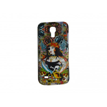 Coque TPU pour Samsung Galaxy S4 Mini / I9190 dame pirate + film protection écran offert