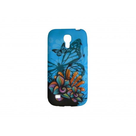 Coque silicone pour Samsung Galaxy S4 Mini / I9190 papillons et fleurs multicolores  + film protection écran offert