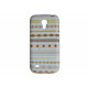 Coque silicone pour Samsung Galaxy S4 Mini / I9190 blanche ligne or  + film protection écran offert