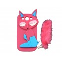 Coque silicone pour Samsung Galaxy S3 / I9300 renard rose fuschia + film protection écran offert