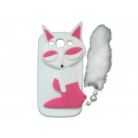 Coque silicone pour Samsung Galaxy S3 / I9300 renard blanc + film protection écran offert