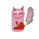 Coque silicone pour Samsung Galaxy S3 / I9300 renard rose clair + film protection écran offert