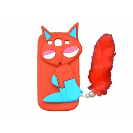 Coque silicone pour Samsung Galaxy S3 / I9300 renard rouge + film protection écran offert