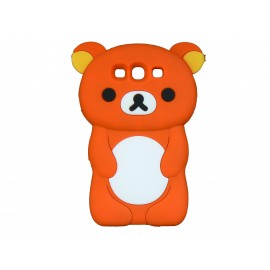 Coque silicone pour Samsung Galaxy S3 / I9300 ourson orange + film protection écran offert