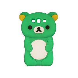 Coque silicone pour Samsung Galaxy S3 / I9300 ourson vert + film protection écran offert