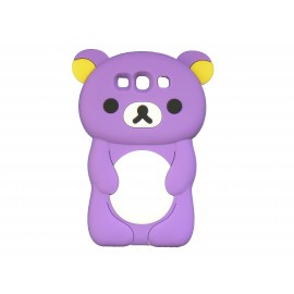 Coque silicone pour Samsung Galaxy S3 / I9300 ourson violet + film protection écran offert