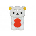 Coque silicone pour Samsung Galaxy S3 / I9300 ourson blanc + film protection écran offert