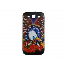 Coque cache batterie pour Samsung Galaxy S3 / I9300 aigle USA/Etats-Unis + film protection écran offert