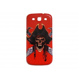 Coque cache batterie pour Samsung Galaxy S3 / I9300 tête de mort pirate + film protection écran offert