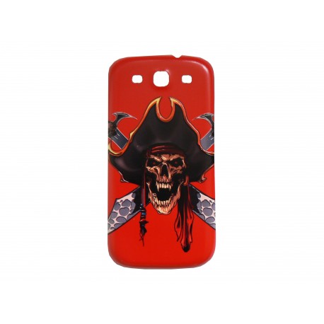 Coque cache batterie pour Samsung Galaxy S3 / I9300 tête de mort pirate + film protection écran offert