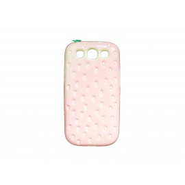 Coque TPU pour Samsung Galaxy S3 / I9300 fraise rosée + film protection écran offert