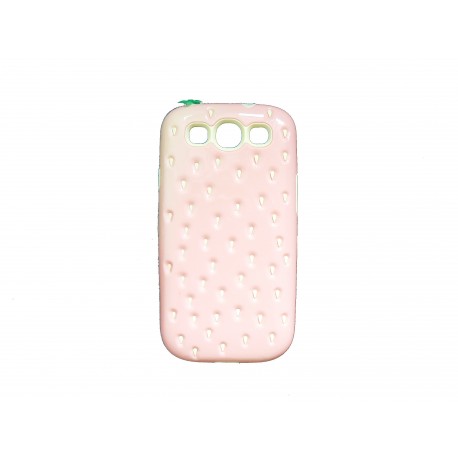 Coque TPU pour Samsung Galaxy S3 / I9300 fraise rosée + film protection écran offert