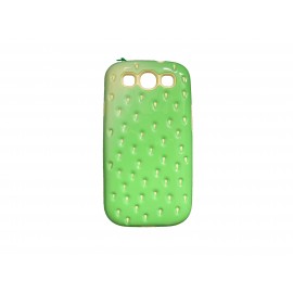 Coque TPU pour Samsung Galaxy S3 / I9300 fraise verte + film protection écran offert