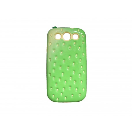 Coque TPU pour Samsung Galaxy S3 / I9300 fraise verte + film protection écran offert