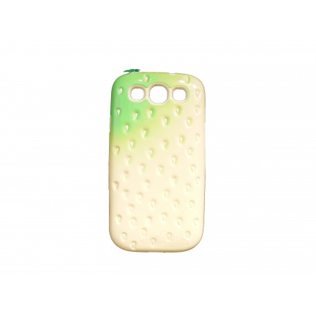 Coque TPU pour Samsung Galaxy S3 / I9300 fraise crème verte + film protection écran offert