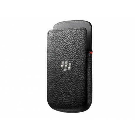 Etui en cuir noir Blackberry Q10 + film protection écran Etui en cuir noir Blackberry Q10 + film protection écran