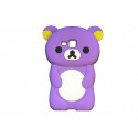 Coque silicone pour Samsung Galaxy Trend/S7560 ourson violet+ film protection écran offert