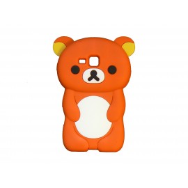 Coque silicone pour Samsung Galaxy Trend/S7560 ourson orange + film protection écran offert