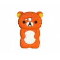 Coque silicone pour Samsung Galaxy Trend/S7560 ourson orange + film protection écran offert