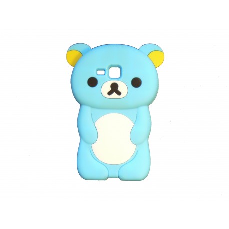 Coque silicone pour Samsung Galaxy Trend/S7560 ourson bleu turquoise + film protection écran offert