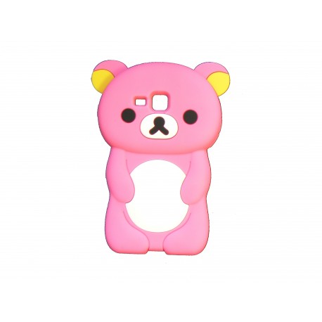 Coque silicone pour Samsung Galaxy Trend/S7560 ourson rose bonbon + film protection écran offert