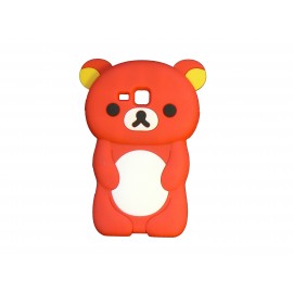 Coque silicone pour Samsung Galaxy Trend/S7560 ourson rouge + film protection écran offert