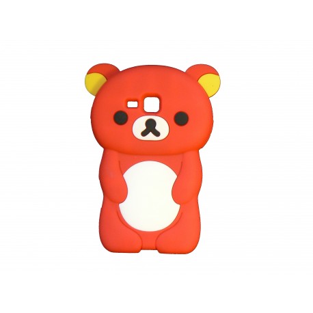 Coque silicone pour Samsung Galaxy Trend/S7560 ourson rouge + film protection écran offert