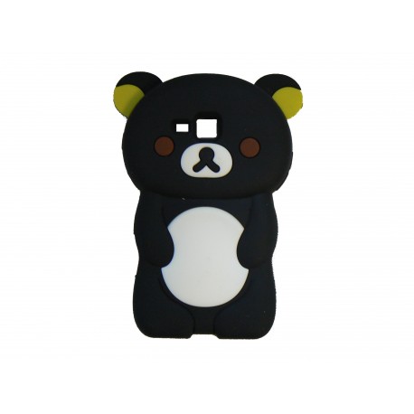 Coque silicone pour Samsung Galaxy Trend/S7560 ourson noir + film protection écran offert