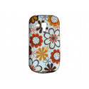 Coque silicone pour Samsung Galaxy Trend/S7560 fleurs marrons + film protection écran offert