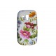 Coque silicone pour Samsung Galaxy Trend/S7560 fleurs roses et bleues + film protection écran offert