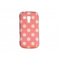 Coque TPU pour Samsung Galaxy Trend/S7560 rose à pois blancs + film protection écran offert