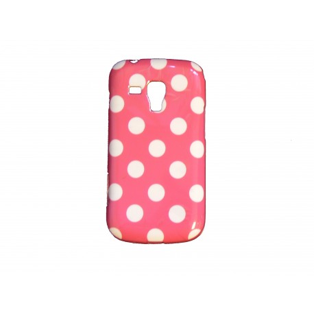 Coque TPU pour Samsung Galaxy Trend/S7560 rose bonbon à pois blancs + film protection écran offert