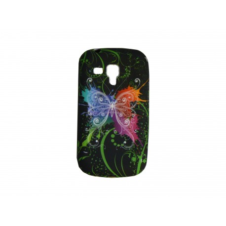 Coque silicone pour Samsung Galaxy Trend/S7560 papillon multicolore + film protection écran offert