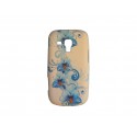 Coque silicone pour Samsung Galaxy Trend/S7560 fleurs bleues + film protection écran offert