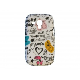 Coque silicone pour Samsung Galaxy Trend/S7560 bande dessinée + film protection écran offert