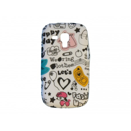 Coque silicone pour Samsung Galaxy Trend/S7560 bande dessinée + film protection écran offert